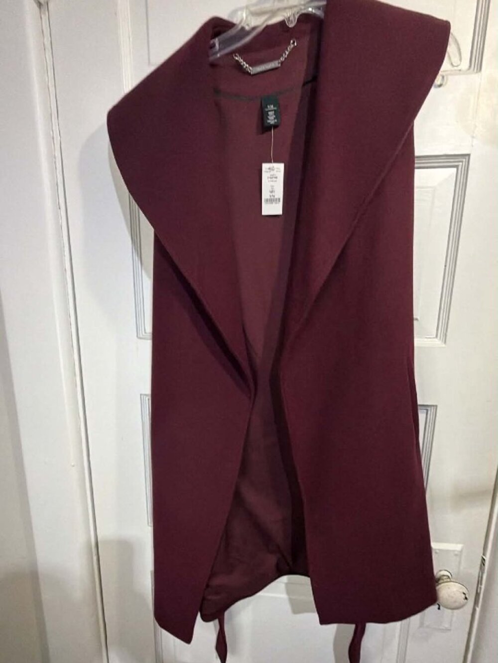 white house black market maroon jacket/vest size S/M